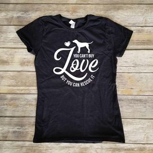 Dog - Rescue - Love - contour fitted ladies tee